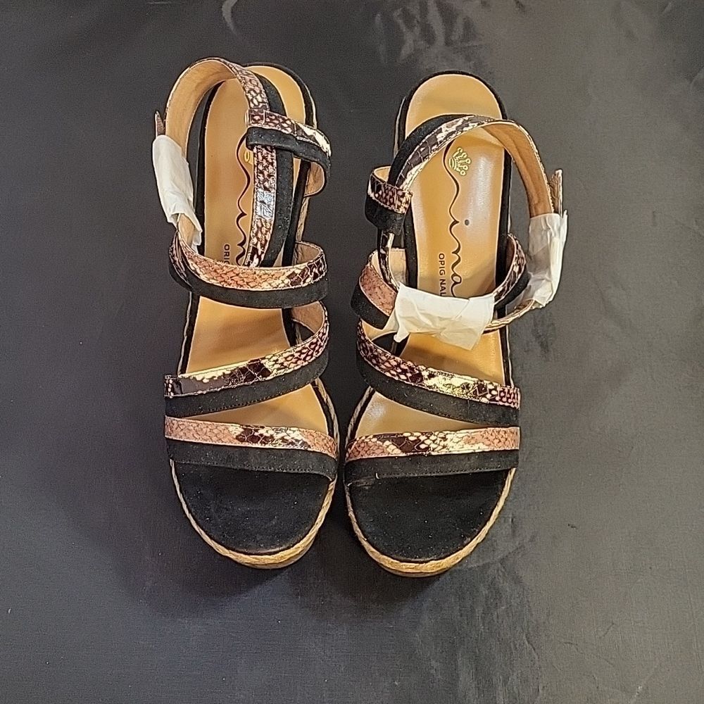 BRAND NEW NINA VERO CUOIO MULTI-STRAP BLOCK HEEL SANDAL